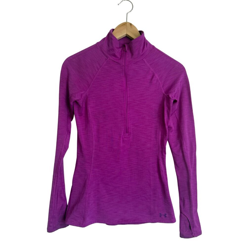 Under Armour | Half Zip Fleece Lined Long Sleeve Mock Neck Running Top Size XS